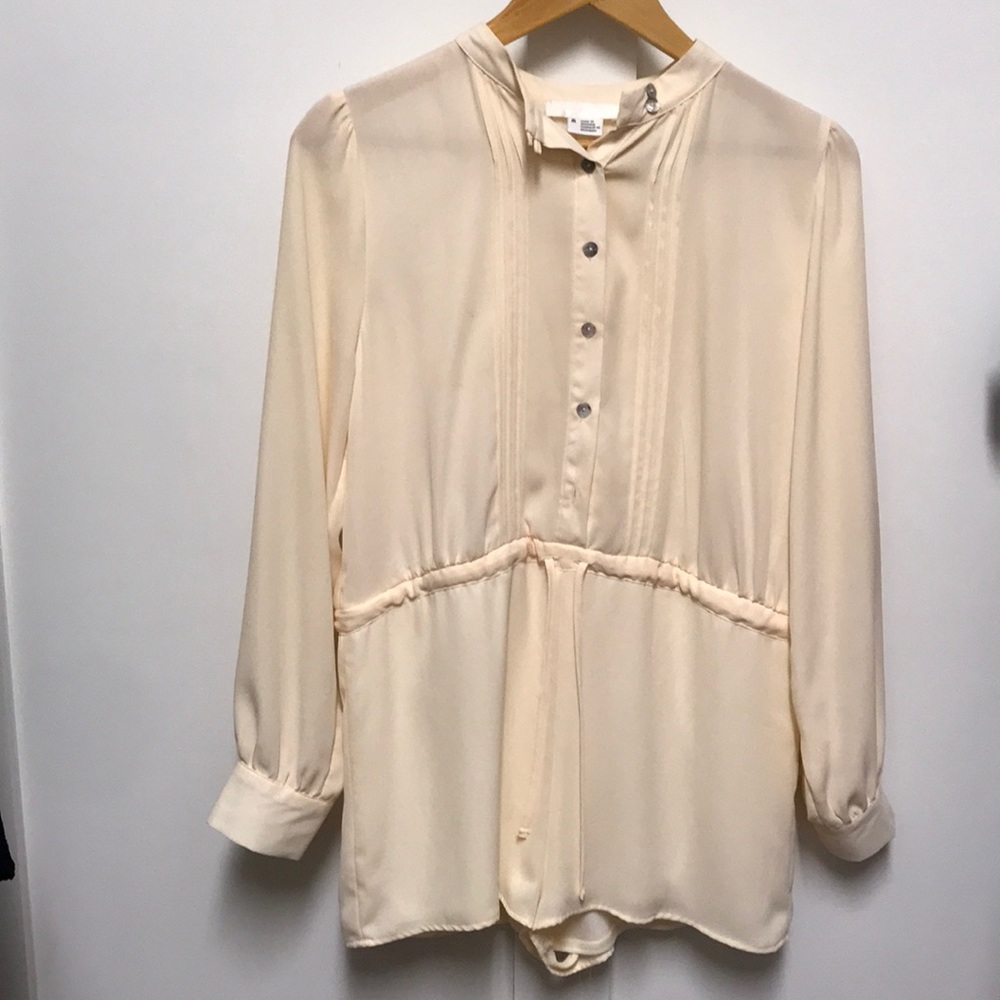 Cream button up romper